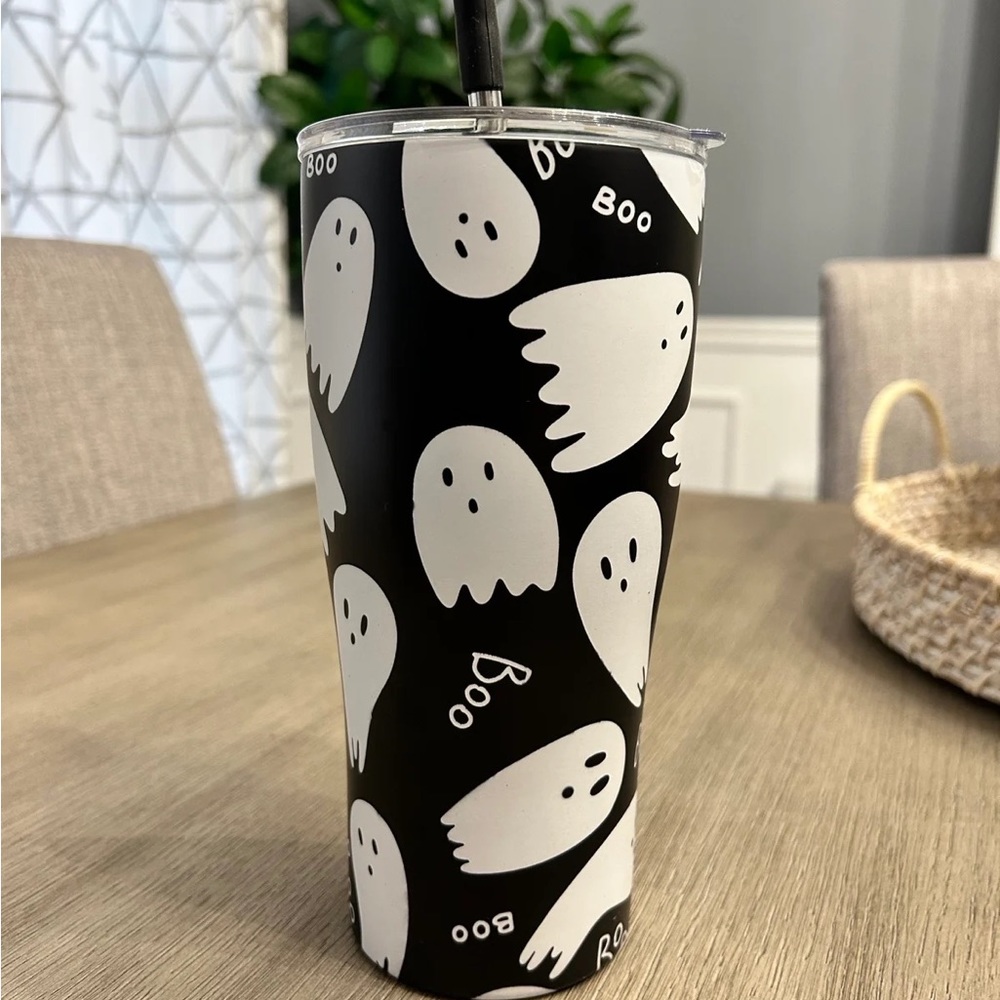 Black Halloween Ghost Tumbler